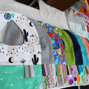 Baby Bibs - Pick Your Print and Color - Feaverishly Quilting - Modesto, CA