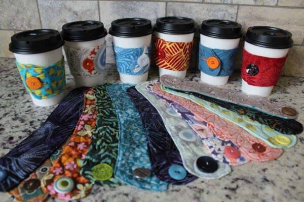 Coffee Cup Sleeves - Reusable - Feaverishly Quilting - Modesto