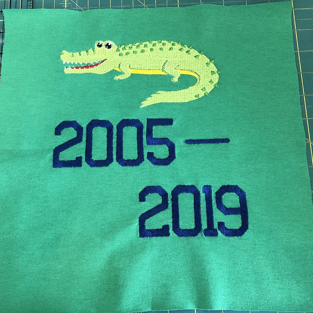 alligator embroidery